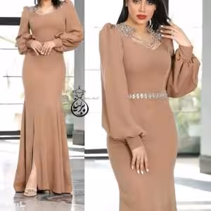 پیراهن مجلسی ماکسی زنانه کرپ مدل سلین