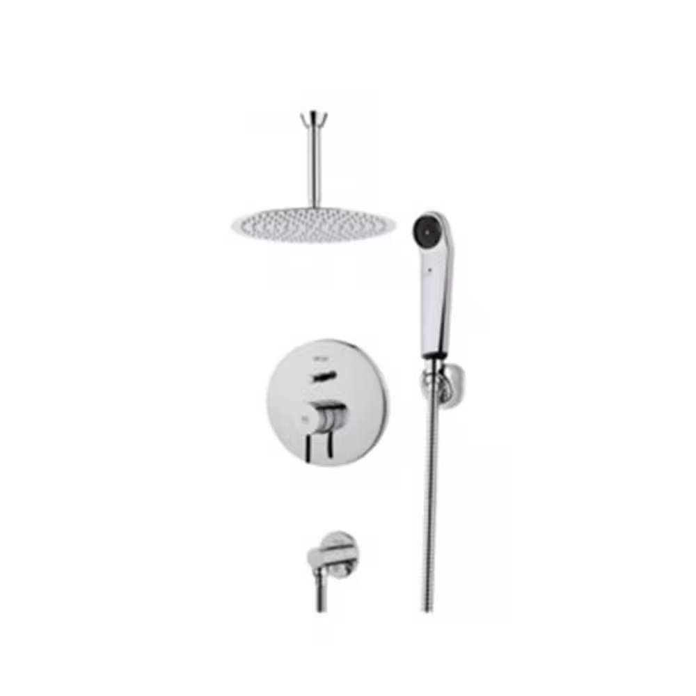 متعلقات حمام زو s25 با سردوش تلفنی استیل توکار KWC