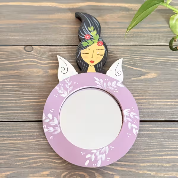 آینه دستی نازگل طرح دو