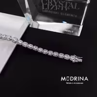 دستبند تنیسی کریستال مربعی سواروسکی Swarovski