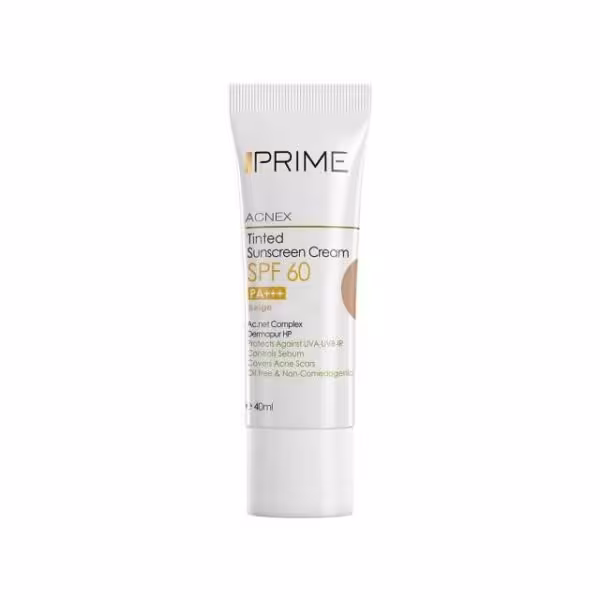 کرم ضد آفتاب Acnex پرایم SPF 60 حجم 40 میلی لیتر - بژ طبیعی