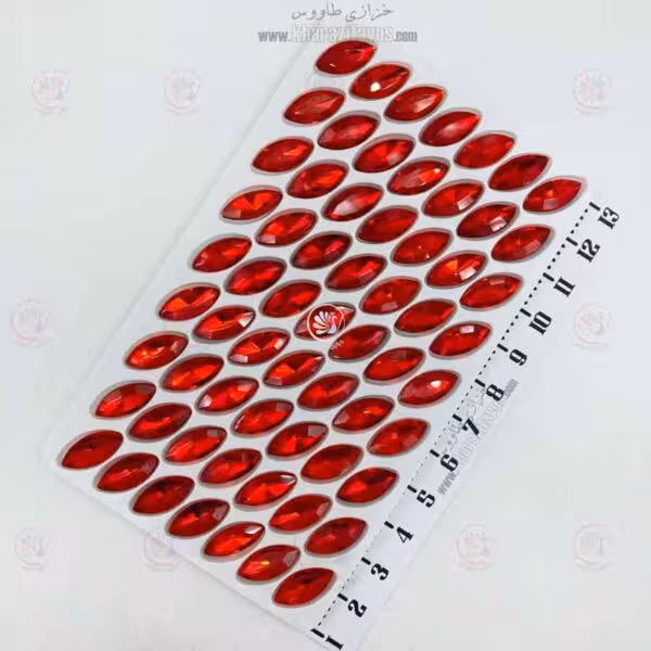 مارکیز چشمی سنگی 7 در 15 ( قرمز ) ورق 63 عددی