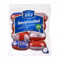 سوسیس کوکتل مخصوص 70 درصد گوشت 202 مقدار 500 گرمی