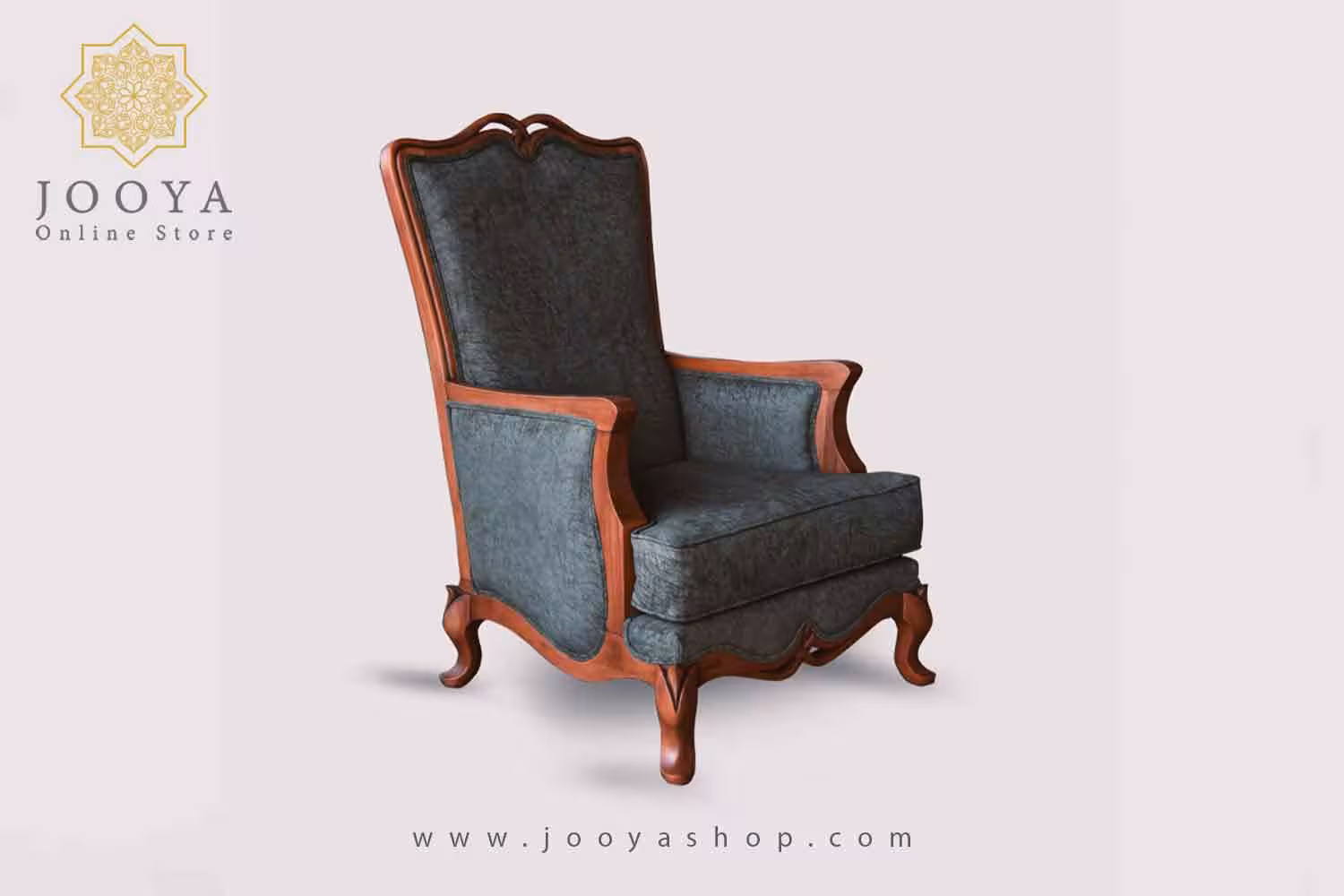 مبل یک‌نفره نئوکلاسیک لیونا سبز زیتونی