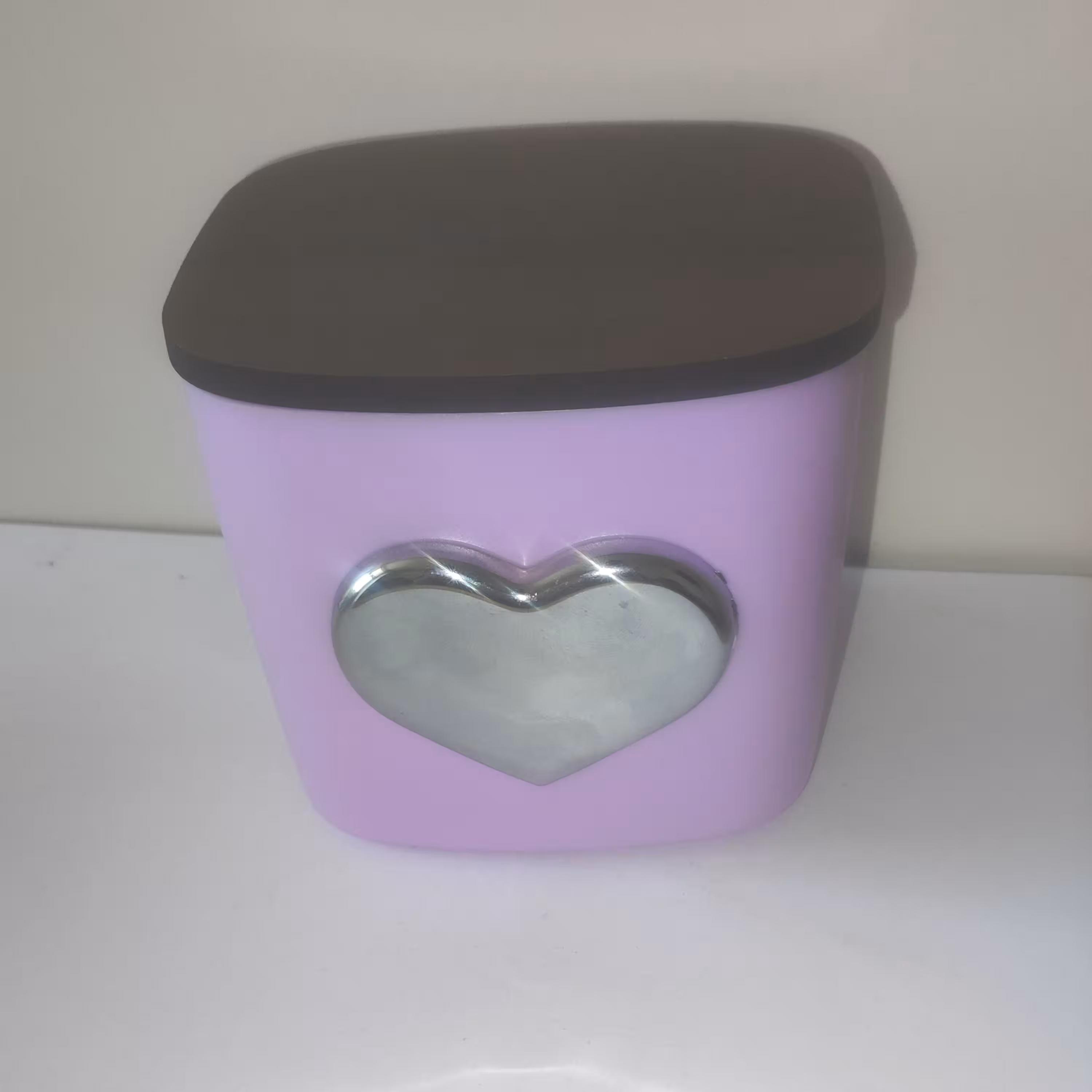 بانکه مدل قلب با درب چوبی بنفش با کیفیت عالی