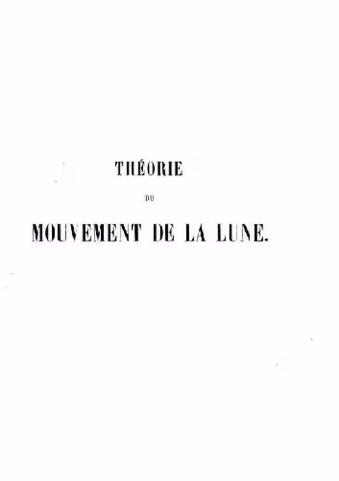 خرید و دانلود نسخه کامل کتاب Theorie du mouvement de la lune