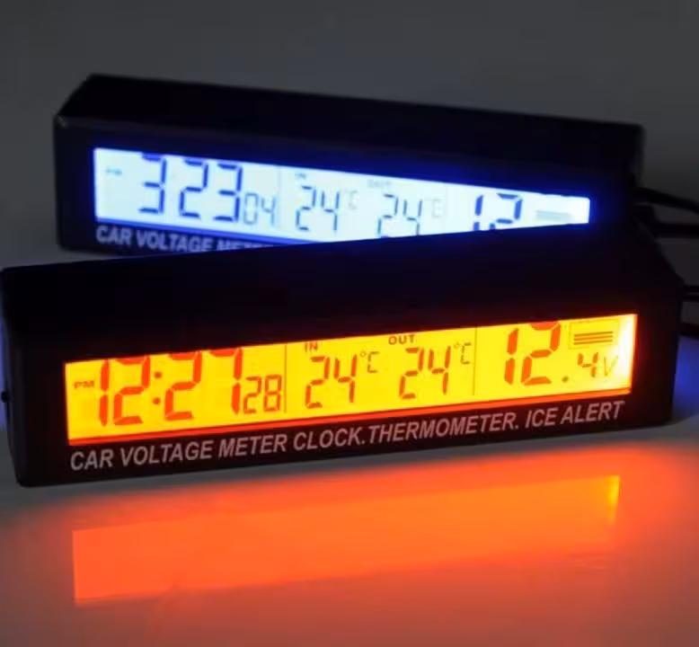 نمایشگر ساعت،دما،ولت خودرویی مدل EC-88
