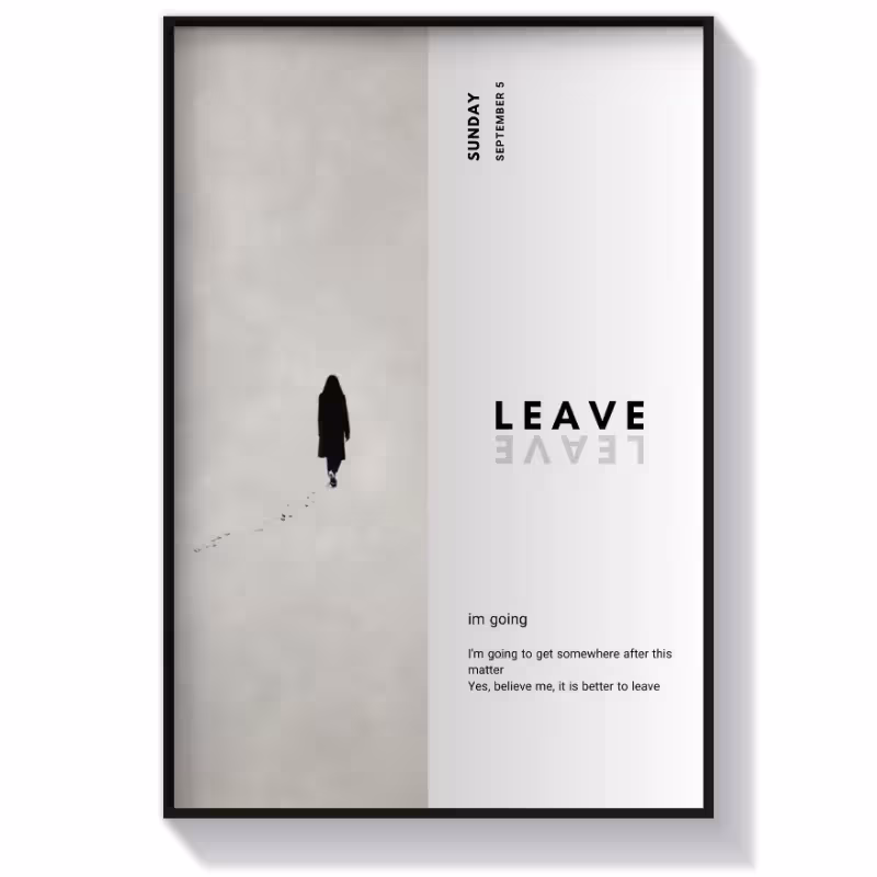 تابلو تایپوگرافی طرح رفتن دخترانه