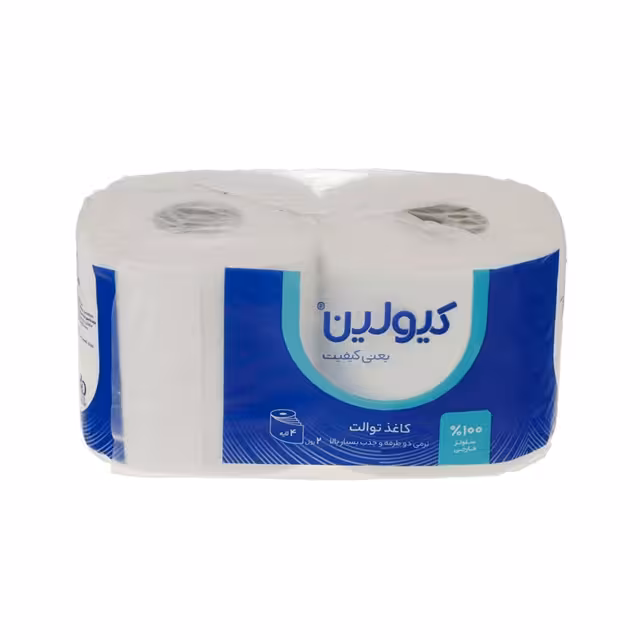 دستمال توالت 4 لایه کیولین مدل رولی بسته 2 عددی
