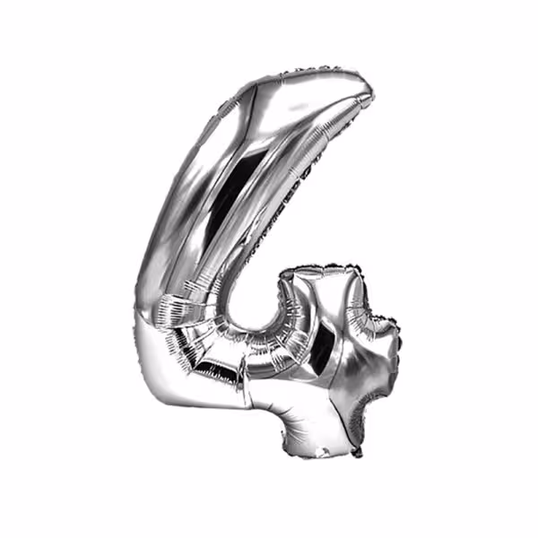 بادکنک فویلی عدد 4 نقره ای