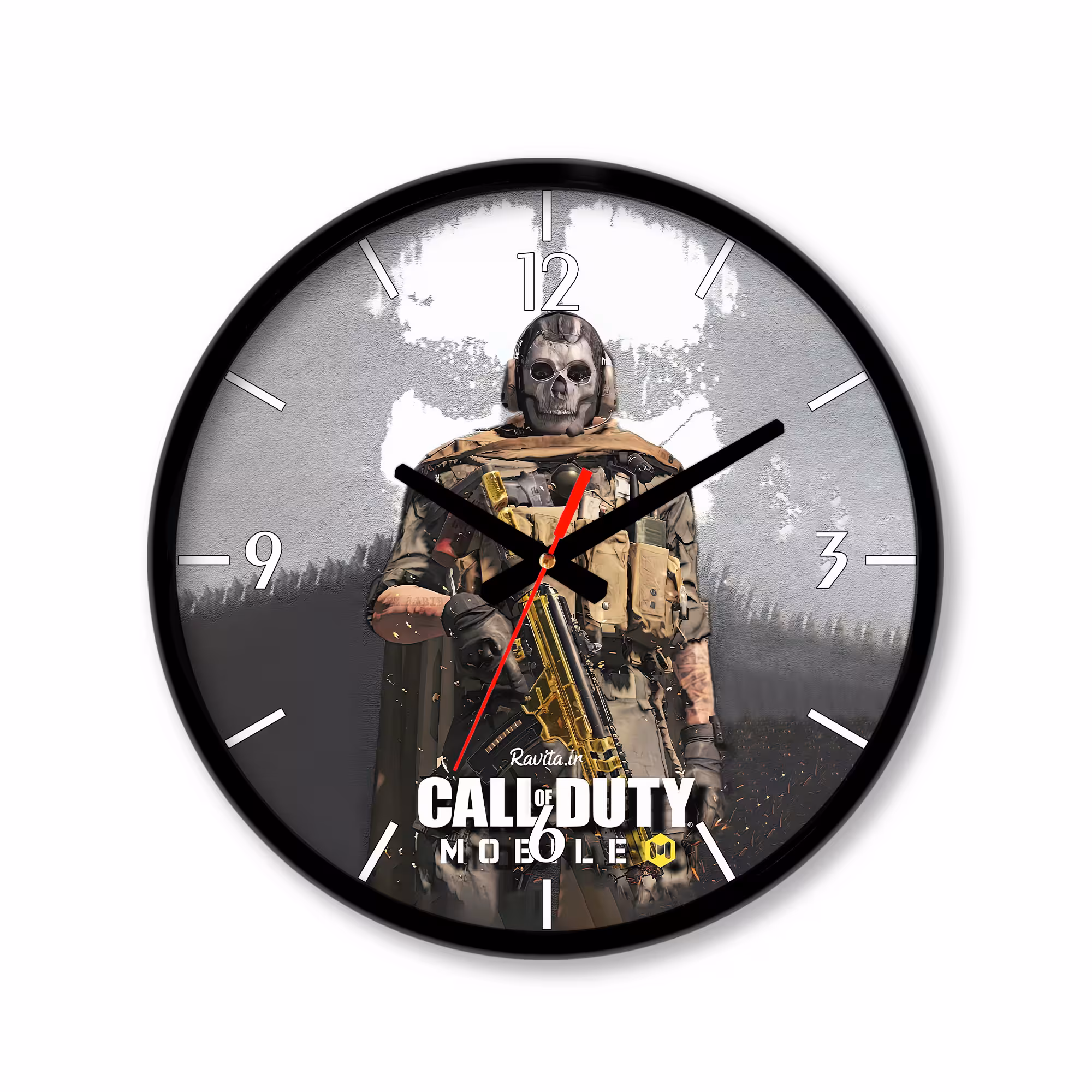 ساعت دیواری کوچک راویتا طرح کالاف دیوتی موبایل - Call of Duty کد 3703