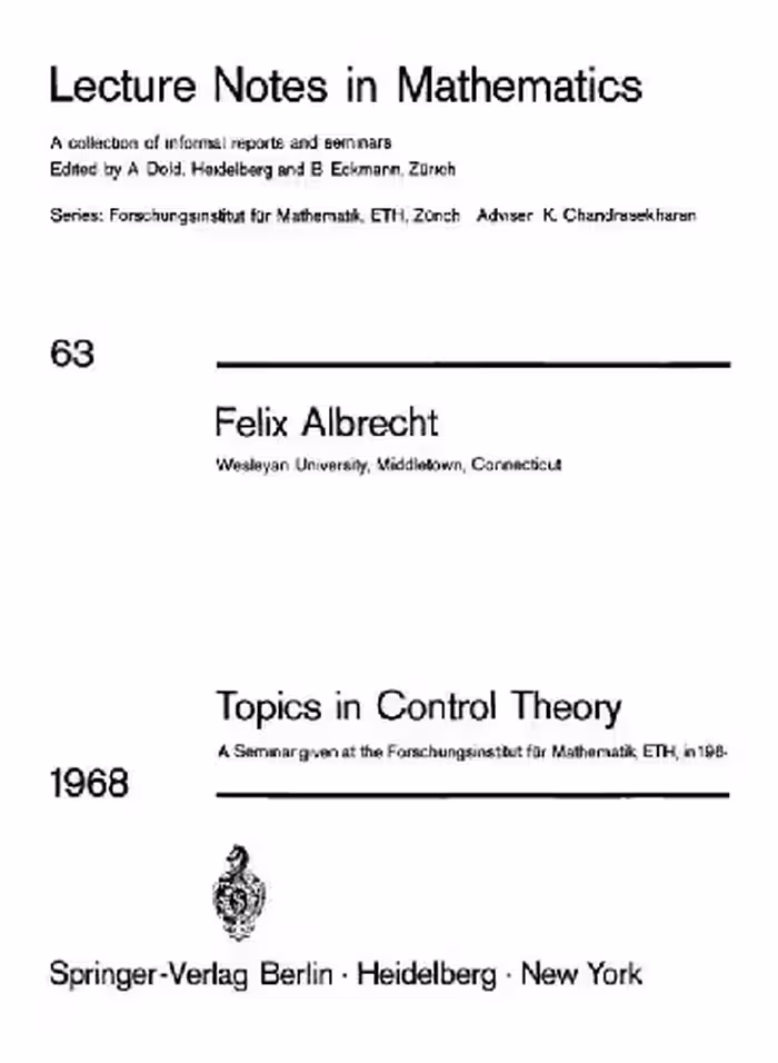 خرید و دانلود نسخه کامل کتاب Topics In Control Theory