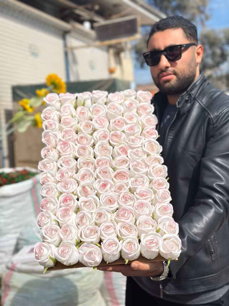 سرگل رز بدون ساقه مصنوعی جوملیا وارداتی 10عددی