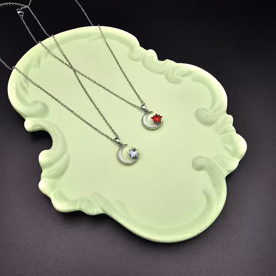 گردنبند جواهری زنانه طرح ماه 03