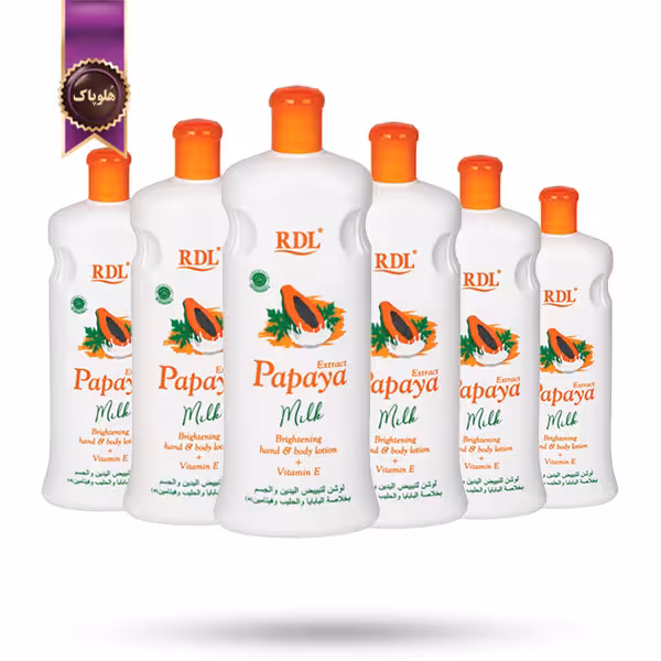 6 عدد لوسیون دست و بدن آر دی ال RDL مدل با عصاره پاپایا و شیر Papaya Milk حجم 600 میلی لیتر (اورجینال)