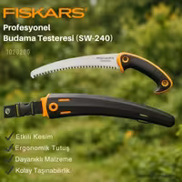 اره هرس حرفه‌ای فیسکارس مدل SW240-1020200 | اره باغبانی تاشو با تیغه فولادی | طول تیغه 24 سانتی‌متر | توان برش تا قطر 14 سانتی‌متر | دسته ارگونومیک | وزن 400 گرم | مناسب شاخه‌های ضخیم