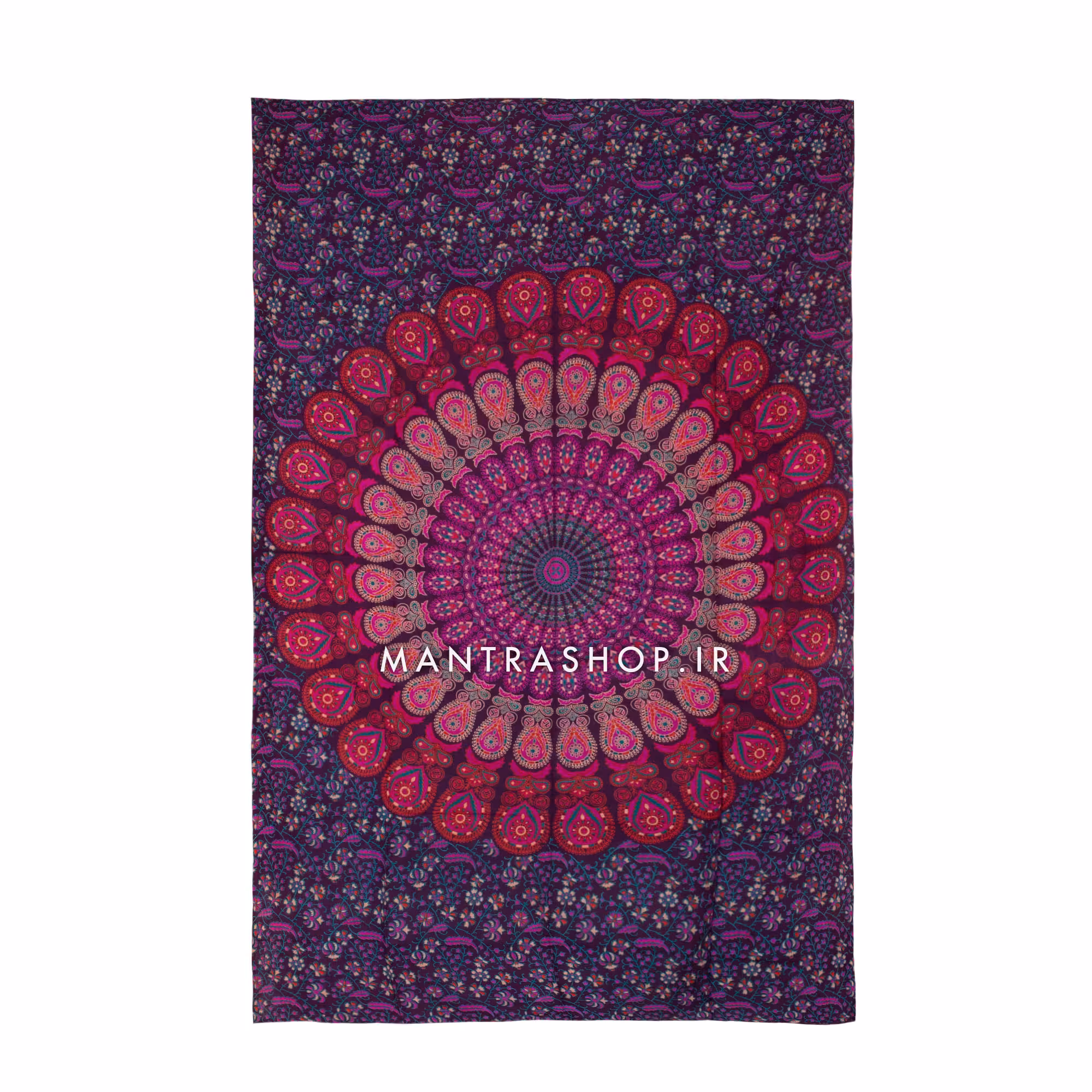 بکدراپ تپستری هندی طرح ماندالا بنفش (روتختی یک نفره) کد 282