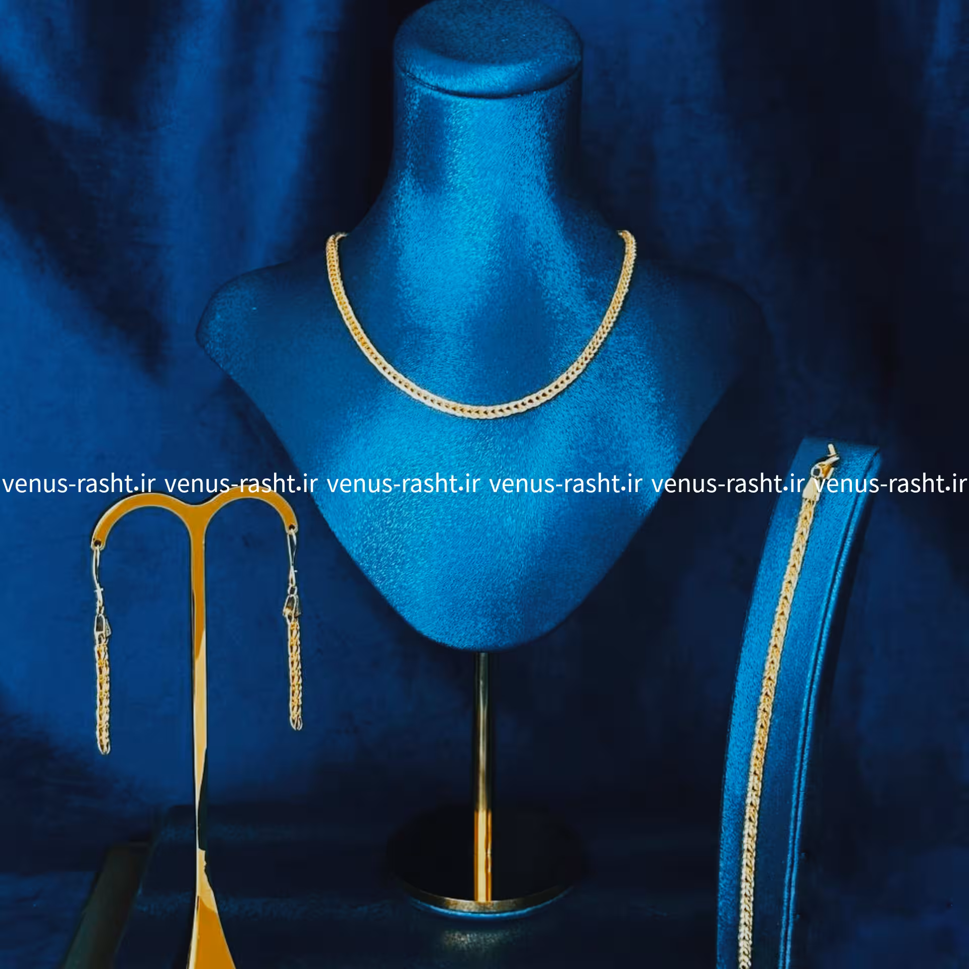 سرویس نقره حصیر بافت رنگ طلایی