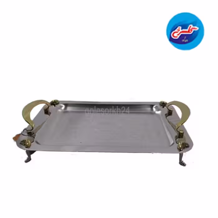 سینی پذیرایی 0089مستطیل دسته طل