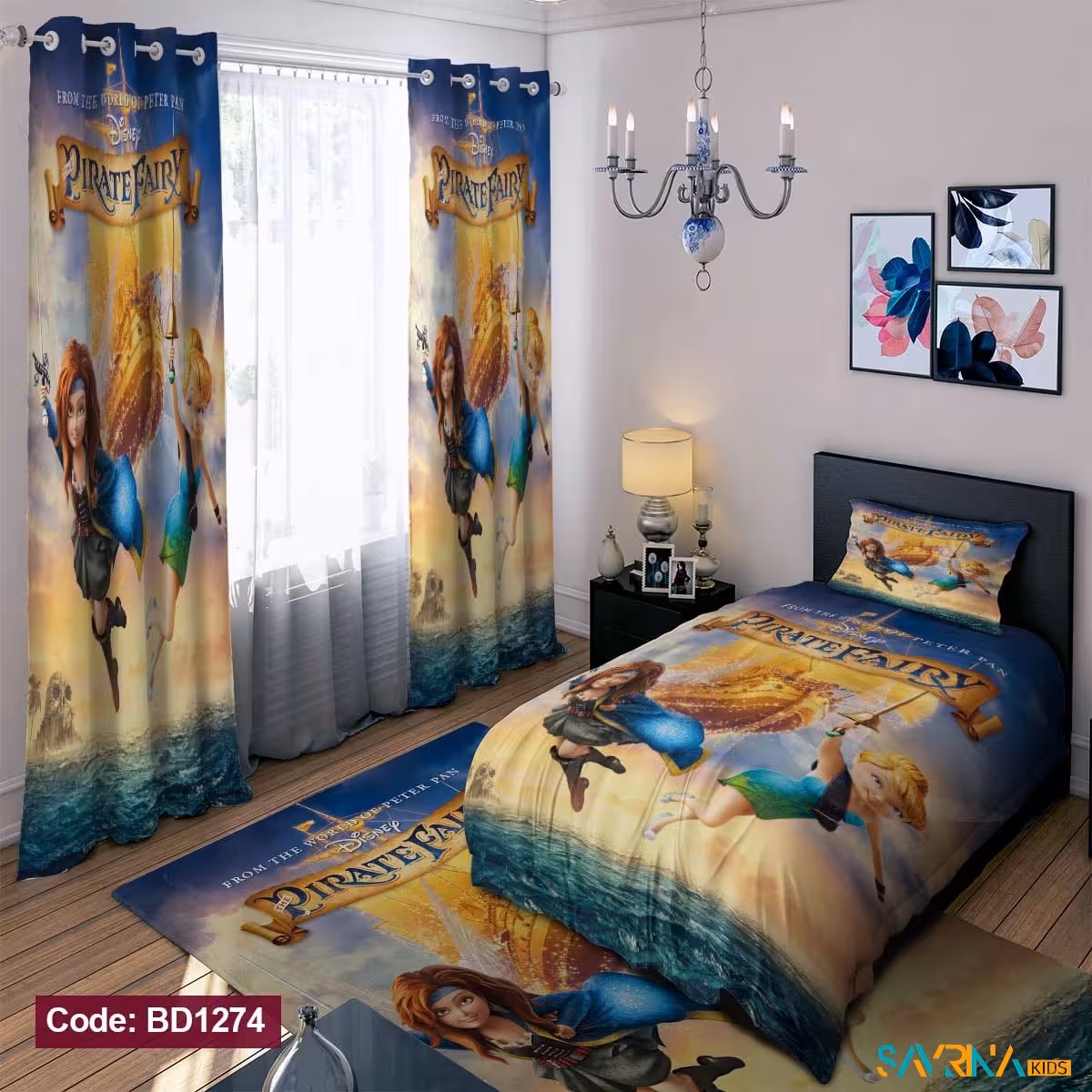 ست اتاق خواب دخترانه طرح پری دزد دریایی کد BD1274