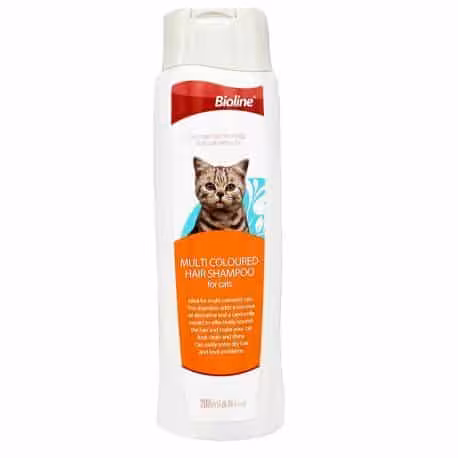 شامپو گربه مخصوص موهای چند رنگ بیولاین Bioline حجم 200 میلی لیتر