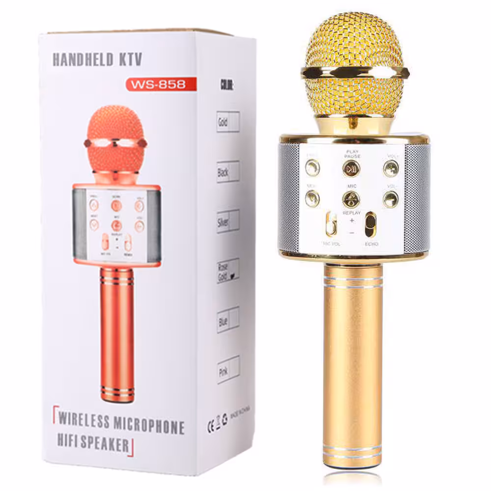 میکروفون اسپیکر دار مدل ws 858(نسخه گودفری اصلی هک شده-فروش عمده و تک)