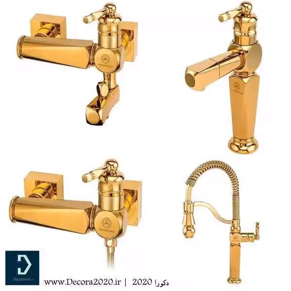 ست شیرآلات قهرمان مدل ارس طلایی