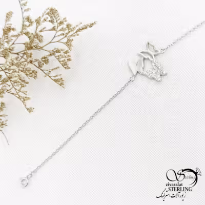 دستبند پروانه سه تایی نقره 925عیار کد 14844