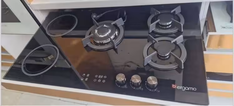 اجاق برقی گازی ترکیبی پنج شعله برگامو مدل B5602 (دو برق)