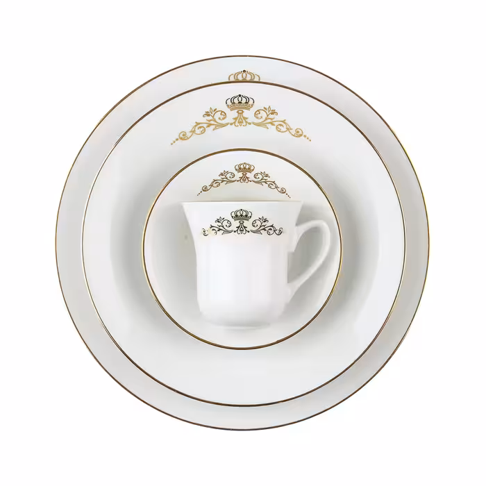 سرویس 81 پارچه 12 نفره طرح کوئین طلایی