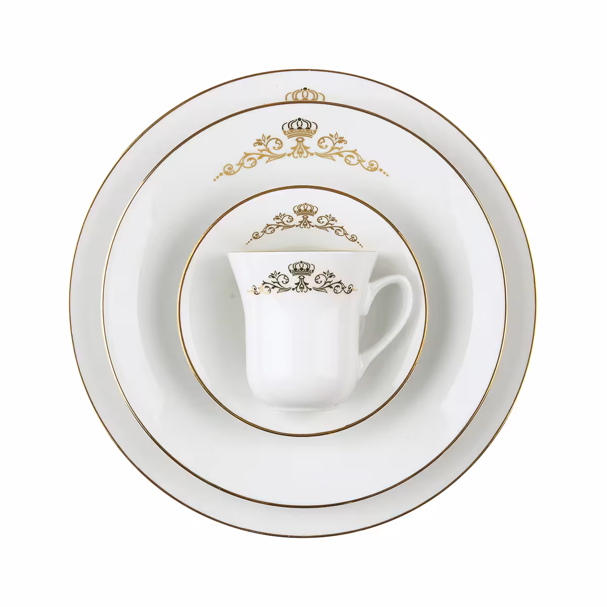 سرویس 81 پارچه 12 نفره طرح کوئین طلایی