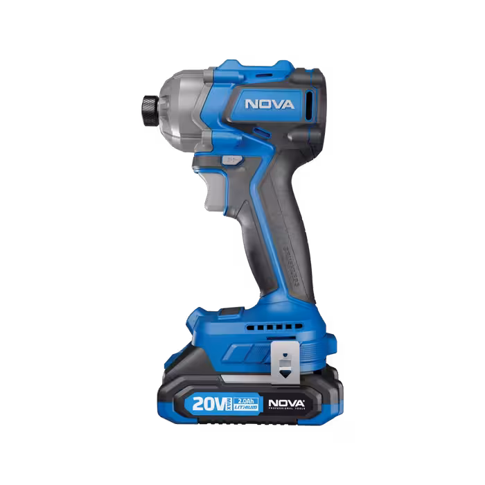 پیچ گوشتی شارژی نووا  20 ولت براشلس ضربه ای با کیف BMC کد 5530