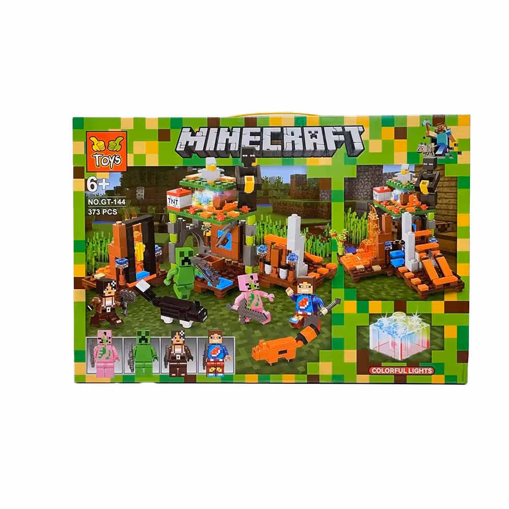 لگو ماینکرافت منطقعه جنگلی 373 قطعه 4 شخصیت کد NO.GT-144