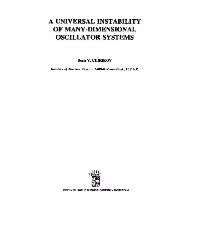 خرید و دانلود نسخه کامل کتاب A universal instability of many-dimensional oscillator systems