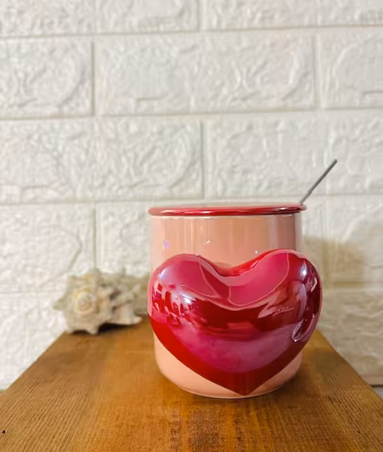 ماگ سرامیکی قلبی قرمز