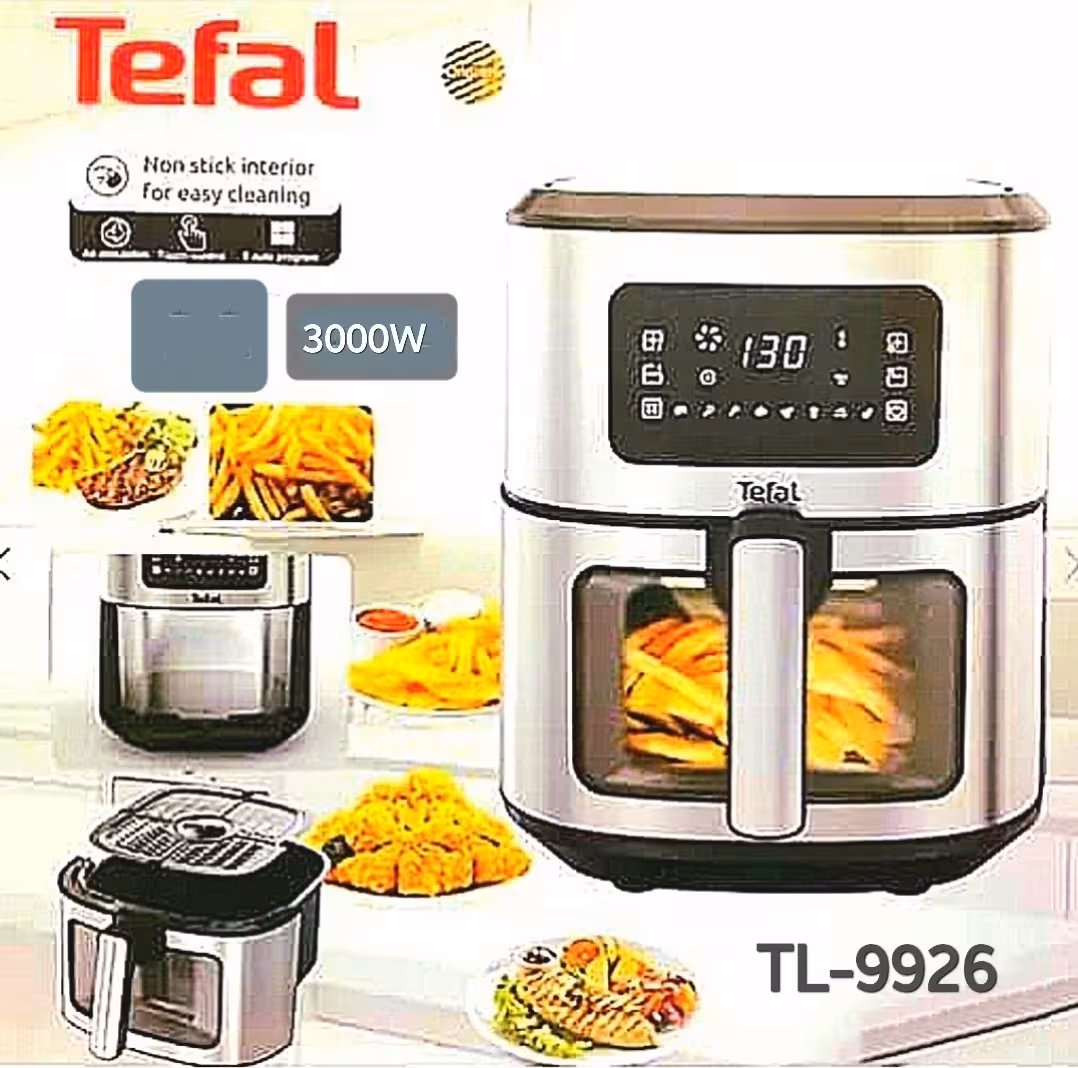 سرخ کن دوالمنت تفال جلو شیشه مدل TL9926(پنل بزرگ)13/5 لیتر (سبدجداشونده) (جلوشیشه) (قابلیت پخت مرغ کامل)منوفول تاچ رنگی