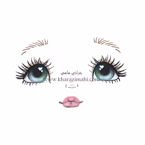 برچسب حرارتی طرح چهره عروسک (کد101)