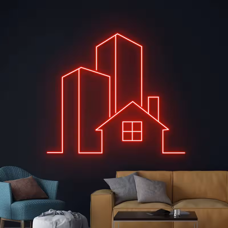 تابلو نئون طرح خانه کد JOB057