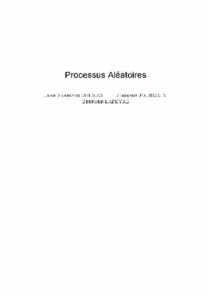 خرید و دانلود نسخه کامل کتاب Cours de processus aleatoires