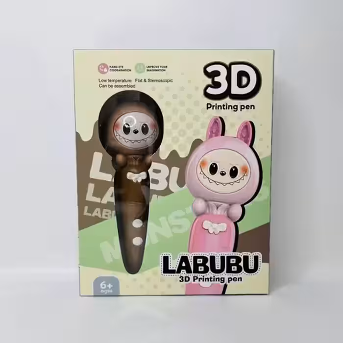 قلم طراحی سه بعدی طرح لبوبو قهوه ای