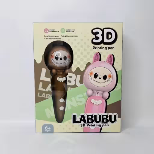 قلم طراحی سه بعدی طرح لبوبو قهوه ای