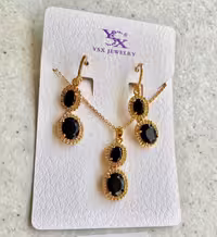 نیمست زنانه مدل وینتج با نگین مشکی و فیروزه ای، برند ysx