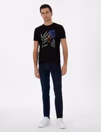 شلوار جین اسلیم فیت مردانه آبی تیره کاشارل