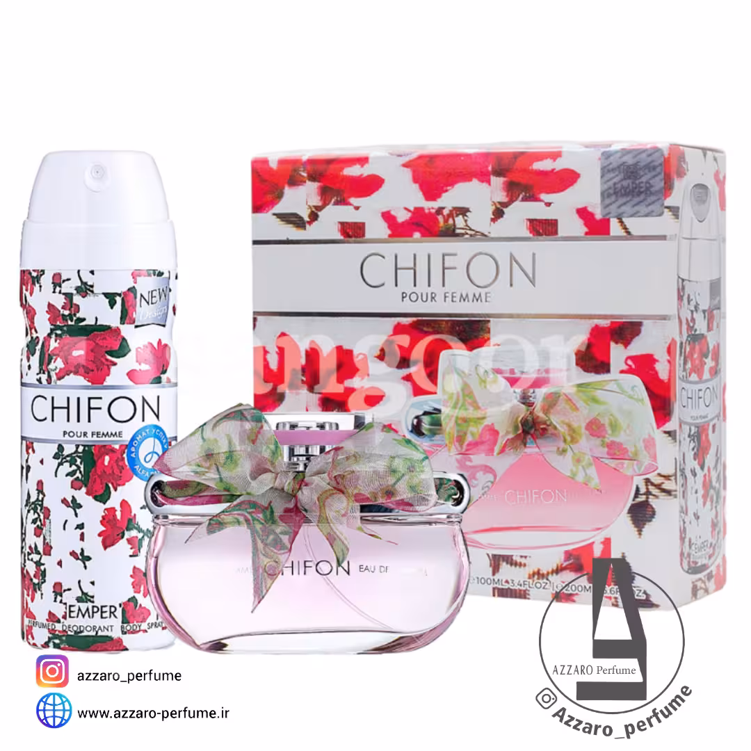 ادکلن زنانه امپر مدل چیفون Chifon همراه با اسپری حجم 100 میل