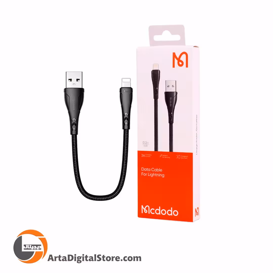 کابل لایتنینگ MCdodo CA-7440 Lightning Cable Black طول 20cm