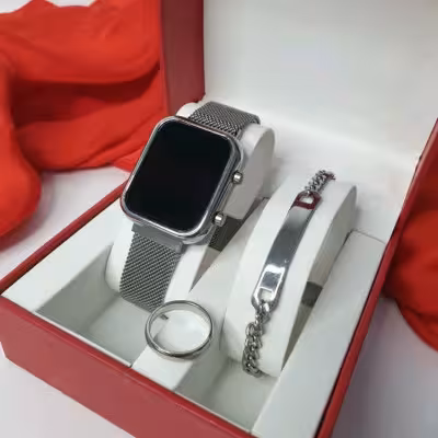 ساعت مچی ال ای دی بند فلزی led watch