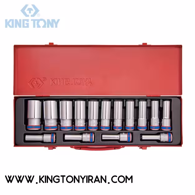 4315MR – ست بکس ميليمتر بلند 1/2 درايو –  6 گوش 15 عددي ( 10 – 32 ) کينگ توني