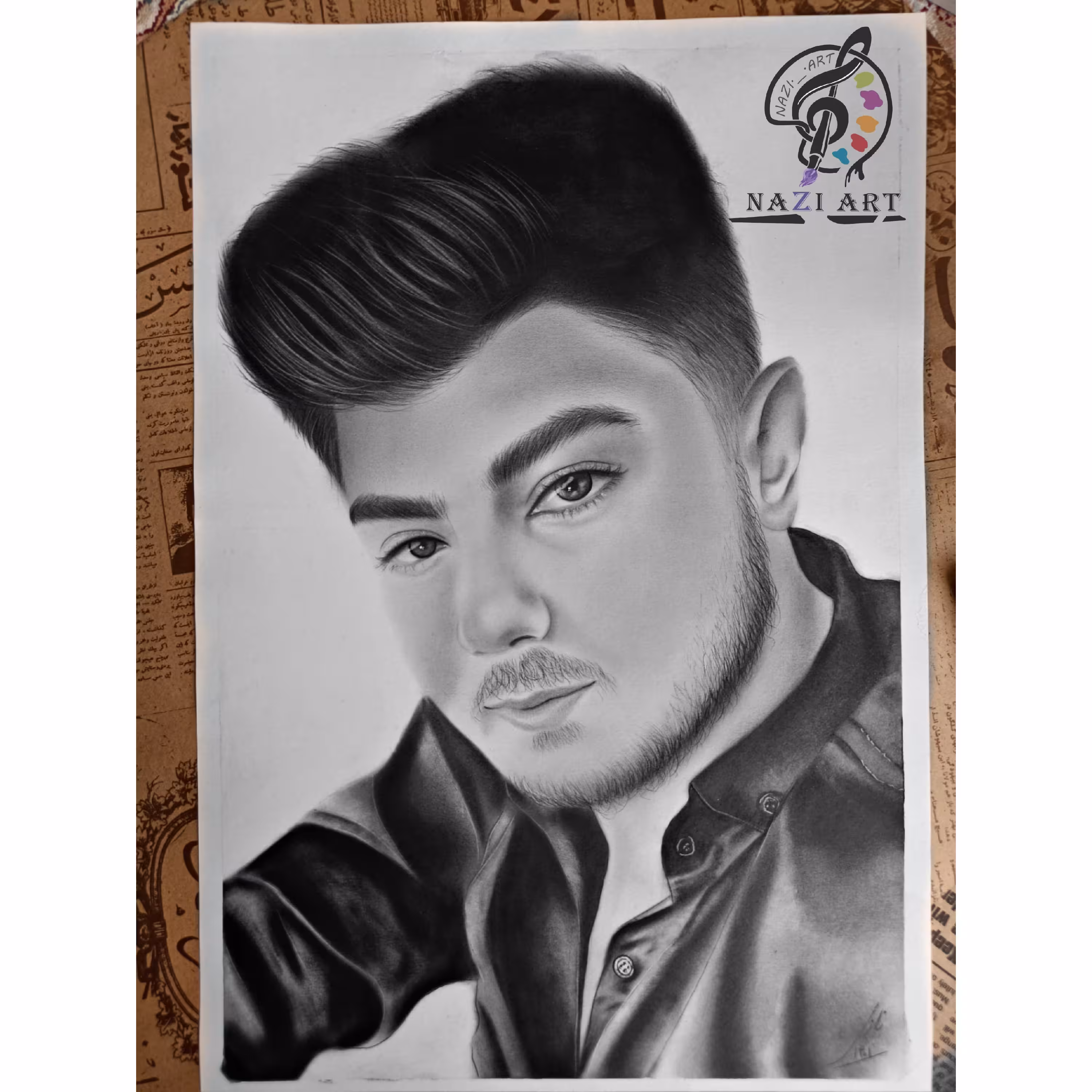 سفارش چهره سیاه قلم A3