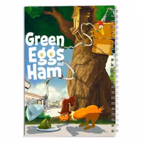 دفتر مشق کارتون تخم مرغ های سبز و ژامبون