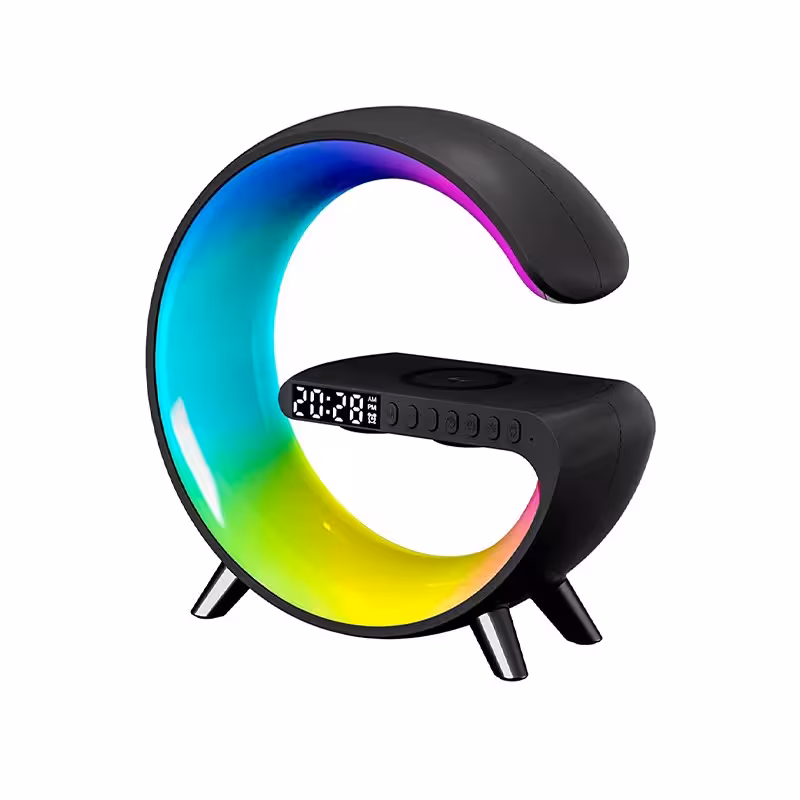 چراغ، ساعت، اسپیکر و شارژر بی سیم هوشمند با قابلیت مکالمه برند Yapeach مشکی